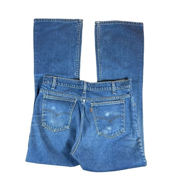 Vintage 1970’s Levi’s Orange Tab Bootcut Distressed Men’s Denim Jeans - Picture 4 of 12